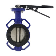 Bundor cast iron DN200 wafer type lever operated manual 2 inch wafer Butterfly valve